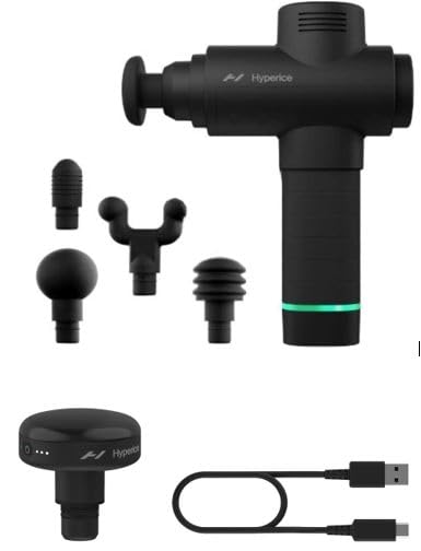 Percussion Massage Gun with 5 Speeds and Interchangeable Heads for Muscle Recovery