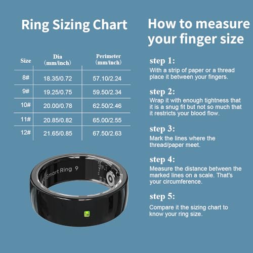 Smart Ring Fitness Tracker with Heart Rate and Activity Monitoring