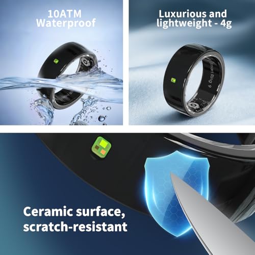 Smart Ring Fitness Tracker with Heart Rate and Activity Monitoring