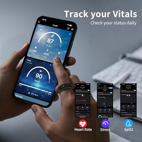 Smart Ring Fitness Tracker with Heart Rate and Activity Monitoring
