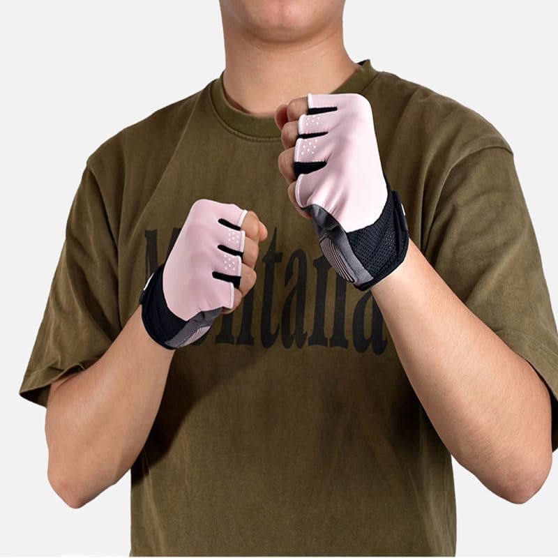 Breathable Half Finger Fitness Gloves with Anti-Slip Grip for Training