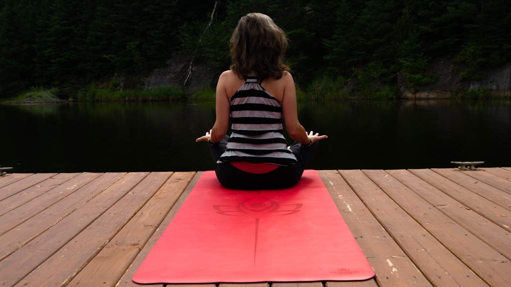 Natural Yoga Mat with Carry Strap for Fitness and Exercise