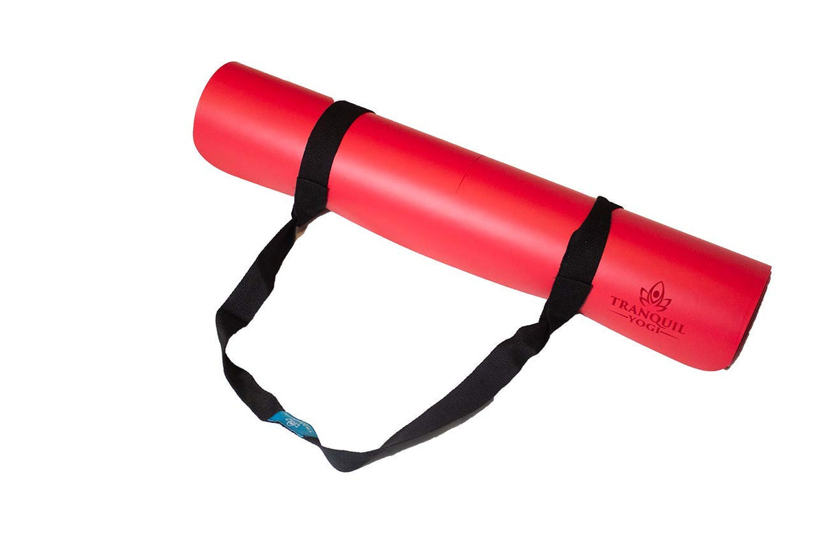 Natural Yoga Mat with Carry Strap for Fitness and Exercise