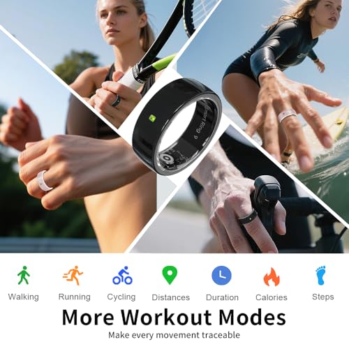 Smart Ring Fitness Tracker with Heart Rate and Activity Monitoring