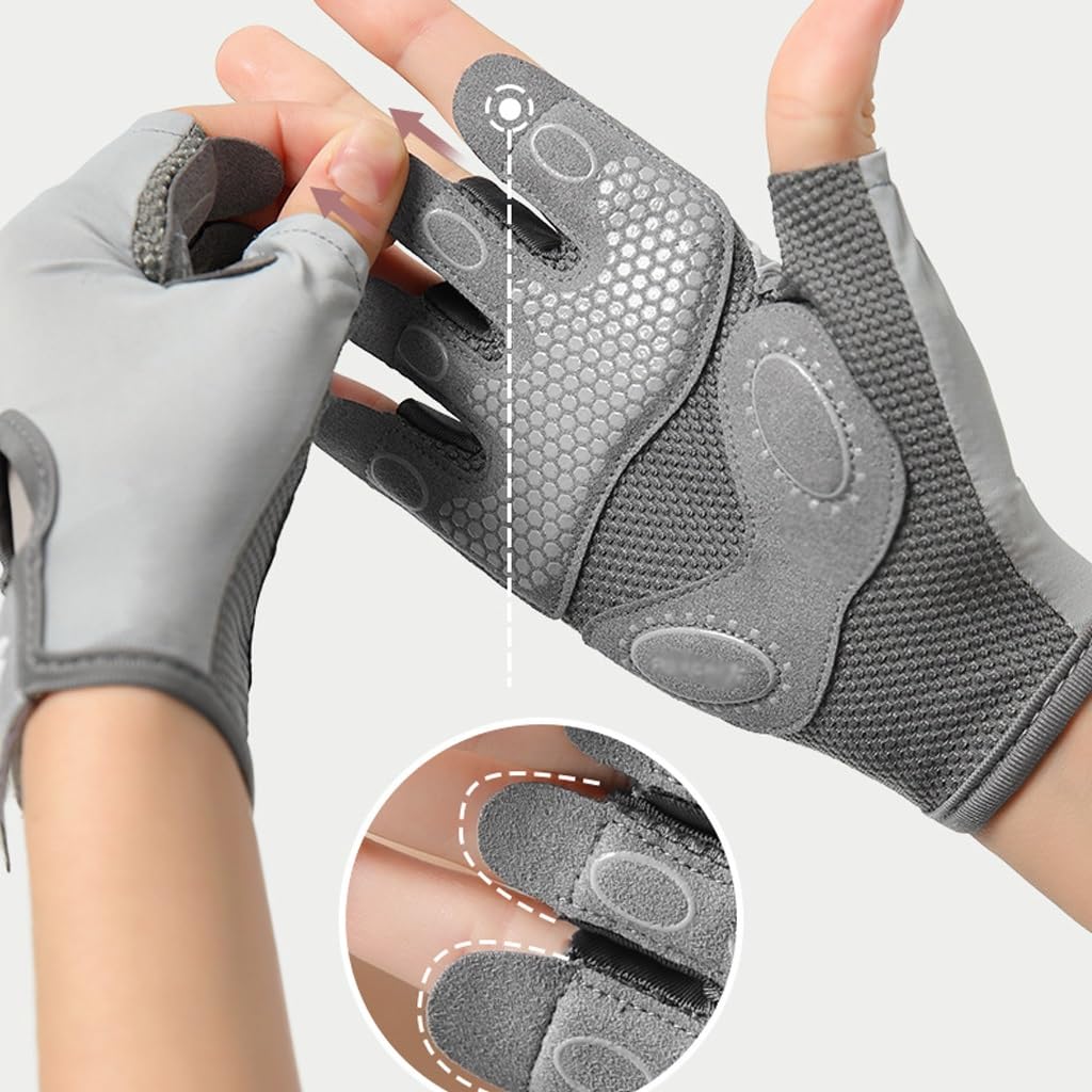 Half Finger Training Gloves with Shock Absorption for Workouts