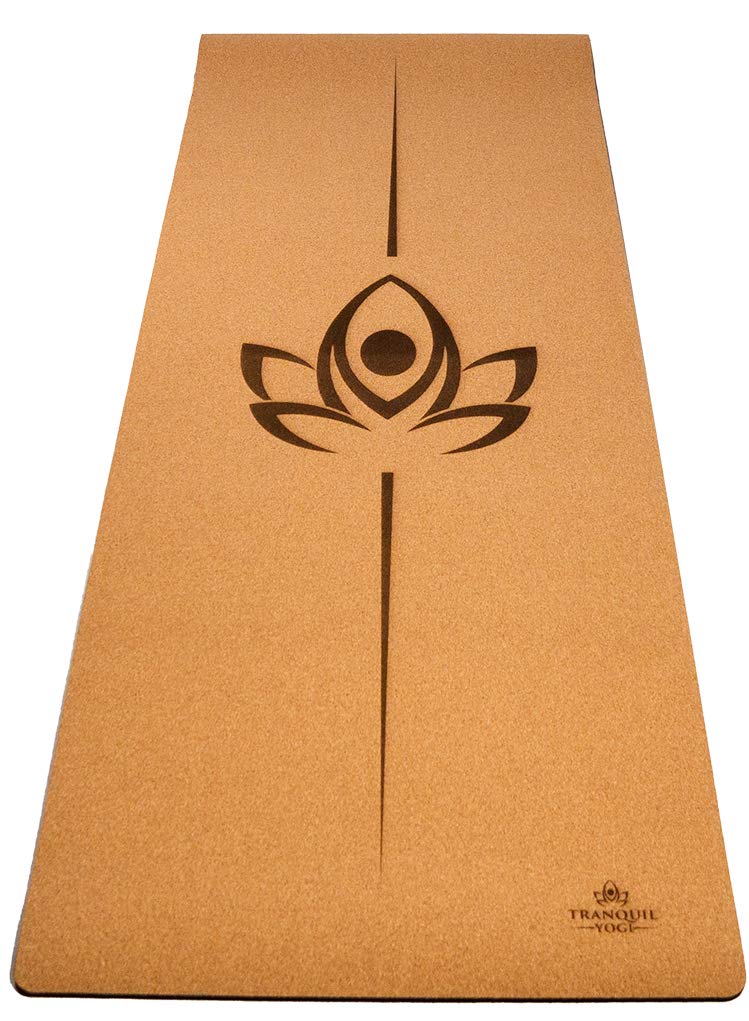 Natural Yoga Mat with Carry Strap for Fitness and Exercise