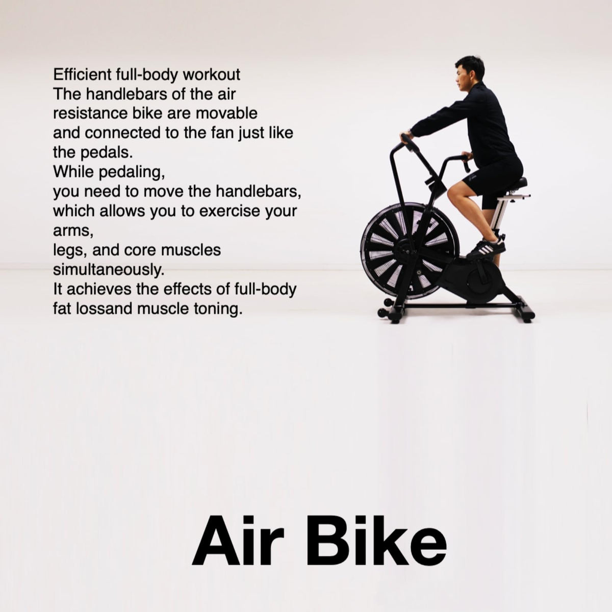 Air Resistance Exercise Bike with Dual Action Handlebars