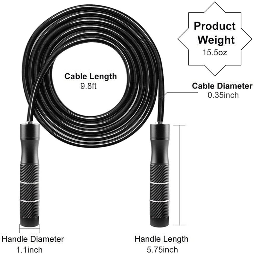 Weighted Jump Rope with Aluminum Handles for Fitness Training
