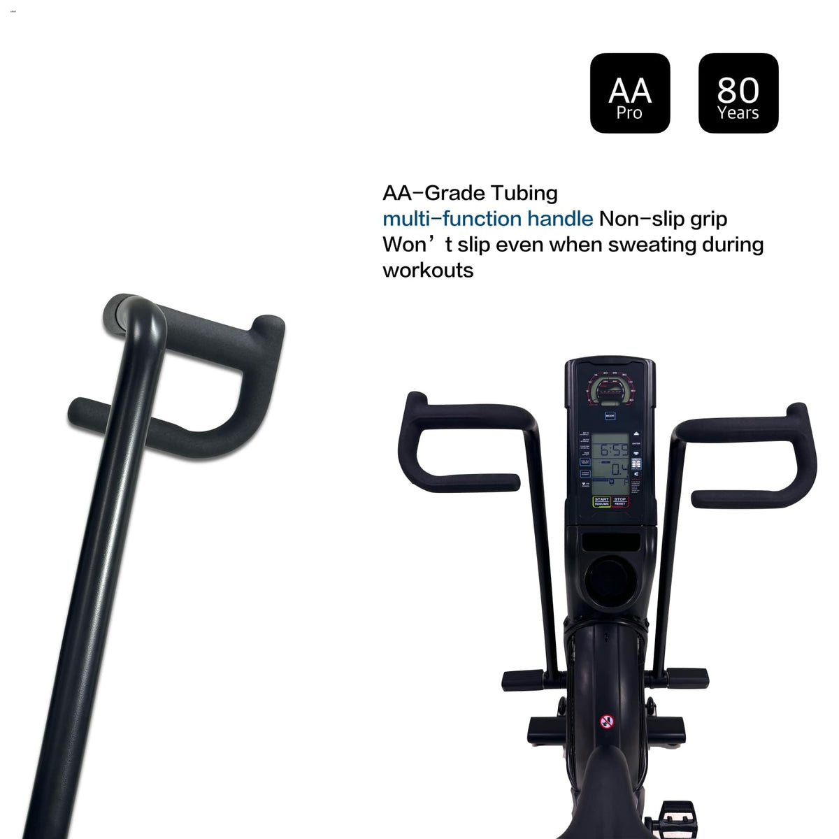 Air Resistance Exercise Bike with Dual Action Handlebars