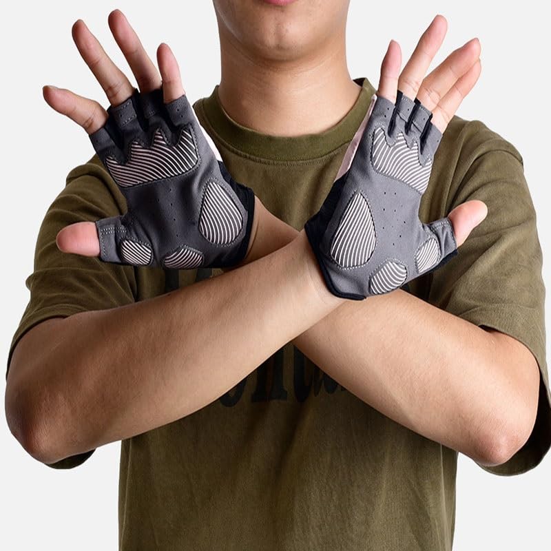 Breathable Half Finger Fitness Gloves with Anti-Slip Grip for Training