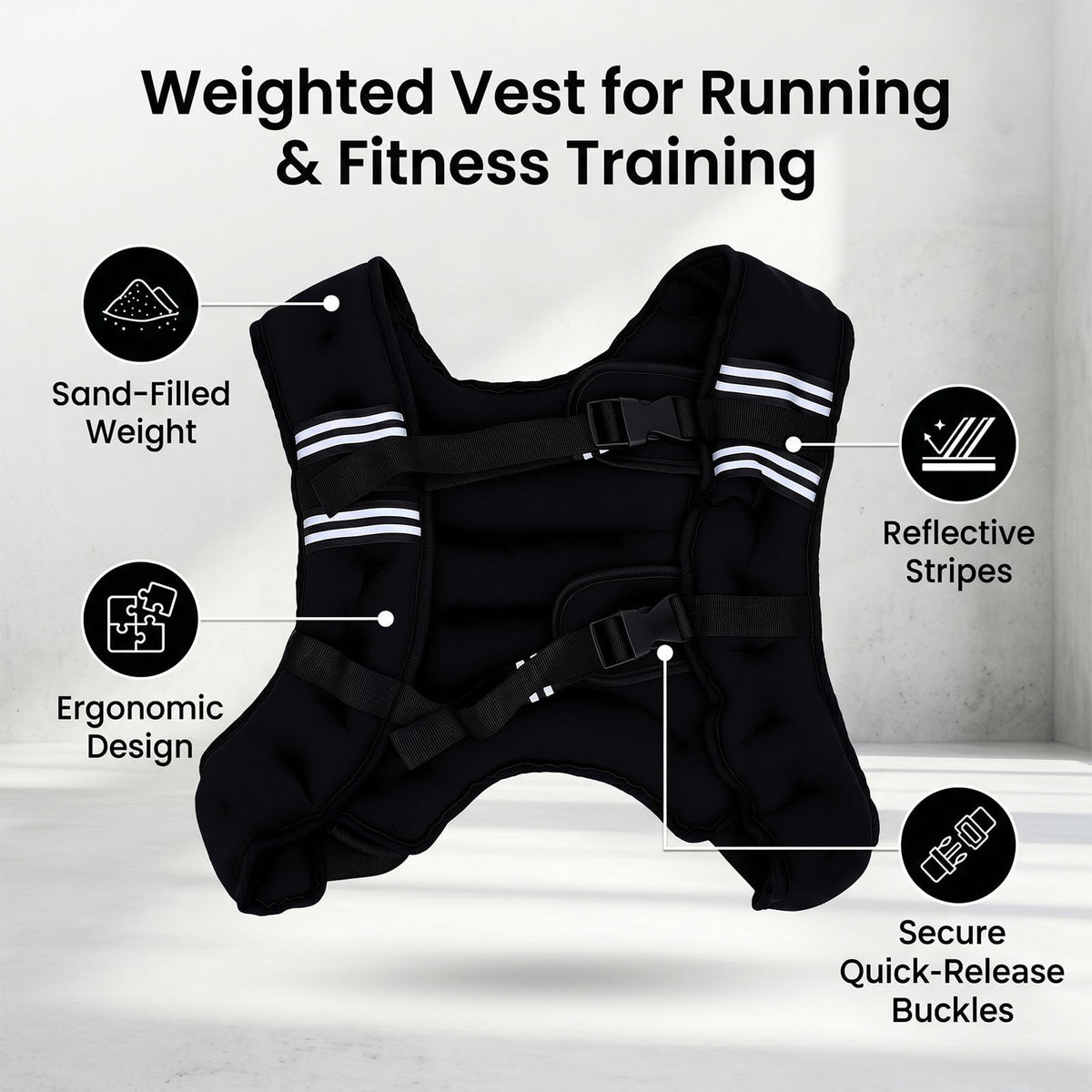 Adjustable Neoprene Weighted Vest for Strength Training and Running