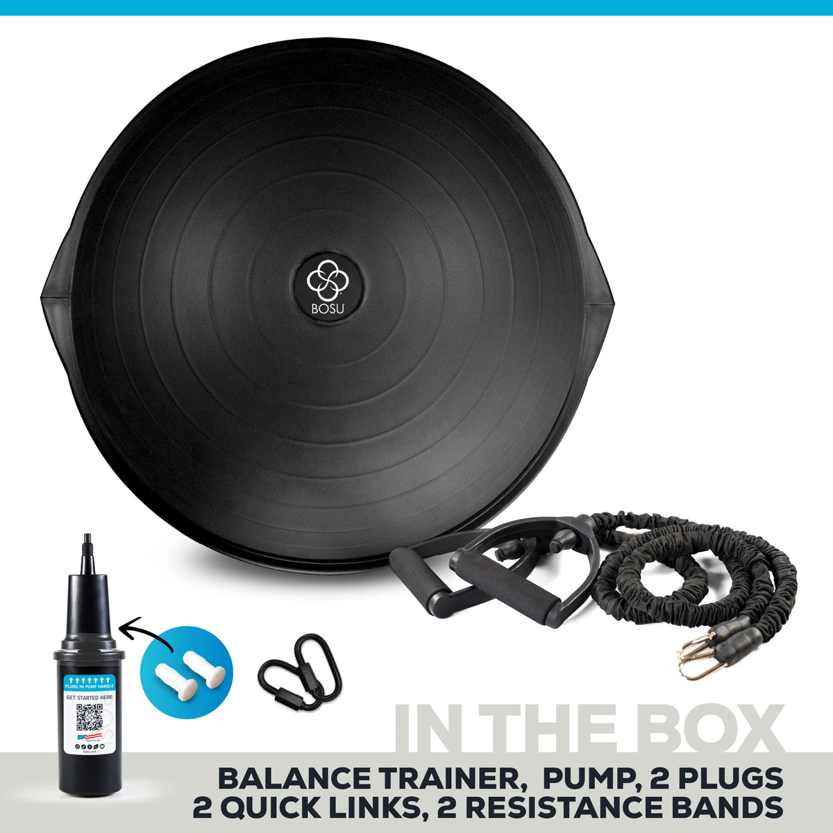 Half Ball Balance Trainer with Resistance Bands for Stability Training