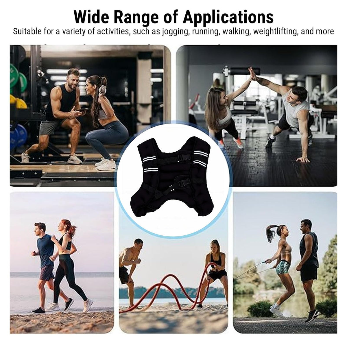 Adjustable Neoprene Weighted Vest for Strength Training and Running