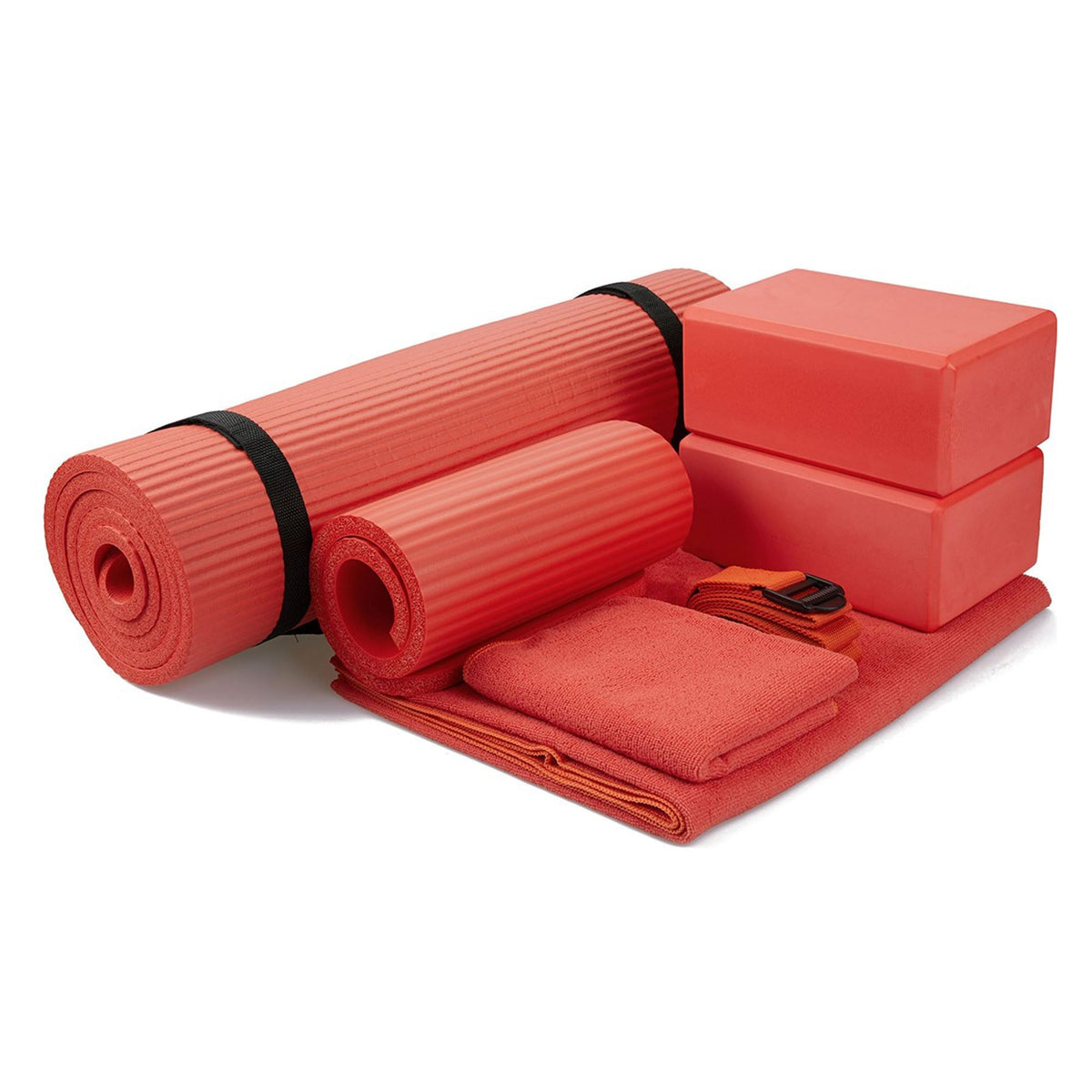 7-Piece Yoga Set with Extra Thick Mat, Blocks and Accessories for Home Workouts