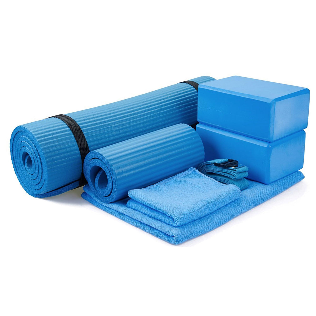 7-Piece Yoga Set with Extra Thick Mat, Blocks and Accessories for Home Workouts