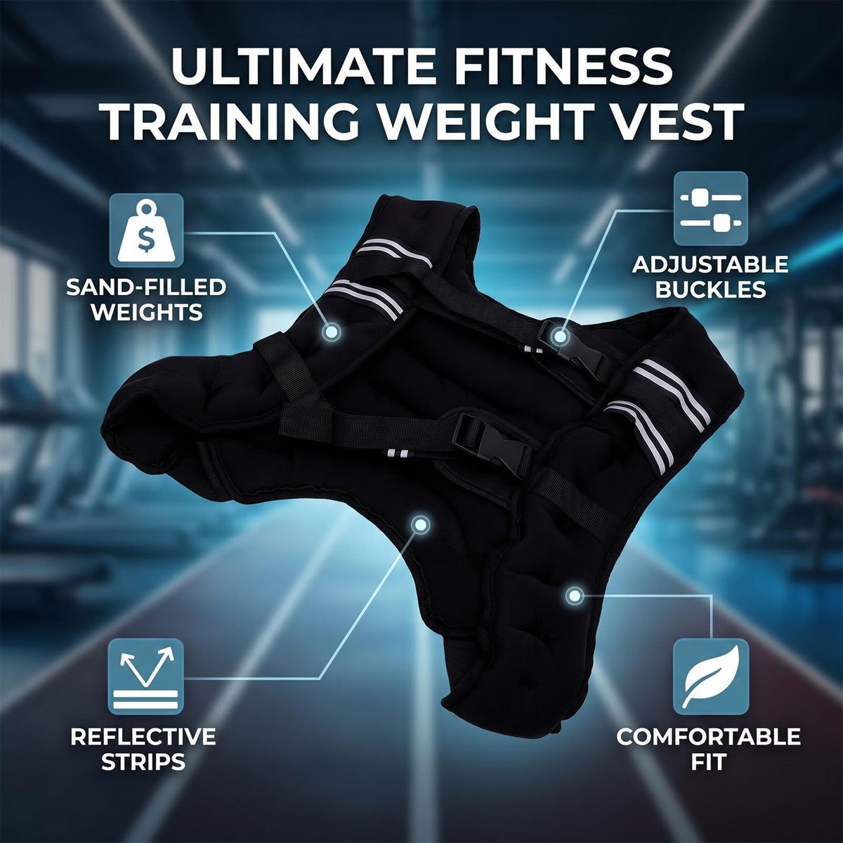 Adjustable Neoprene Weighted Vest for Strength Training and Running
