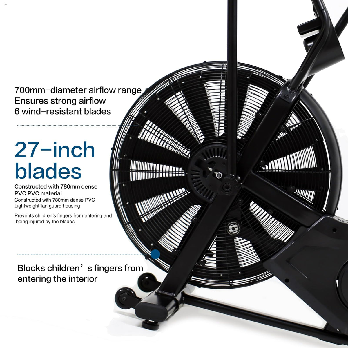 Air Resistance Exercise Bike with Dual Action Handlebars