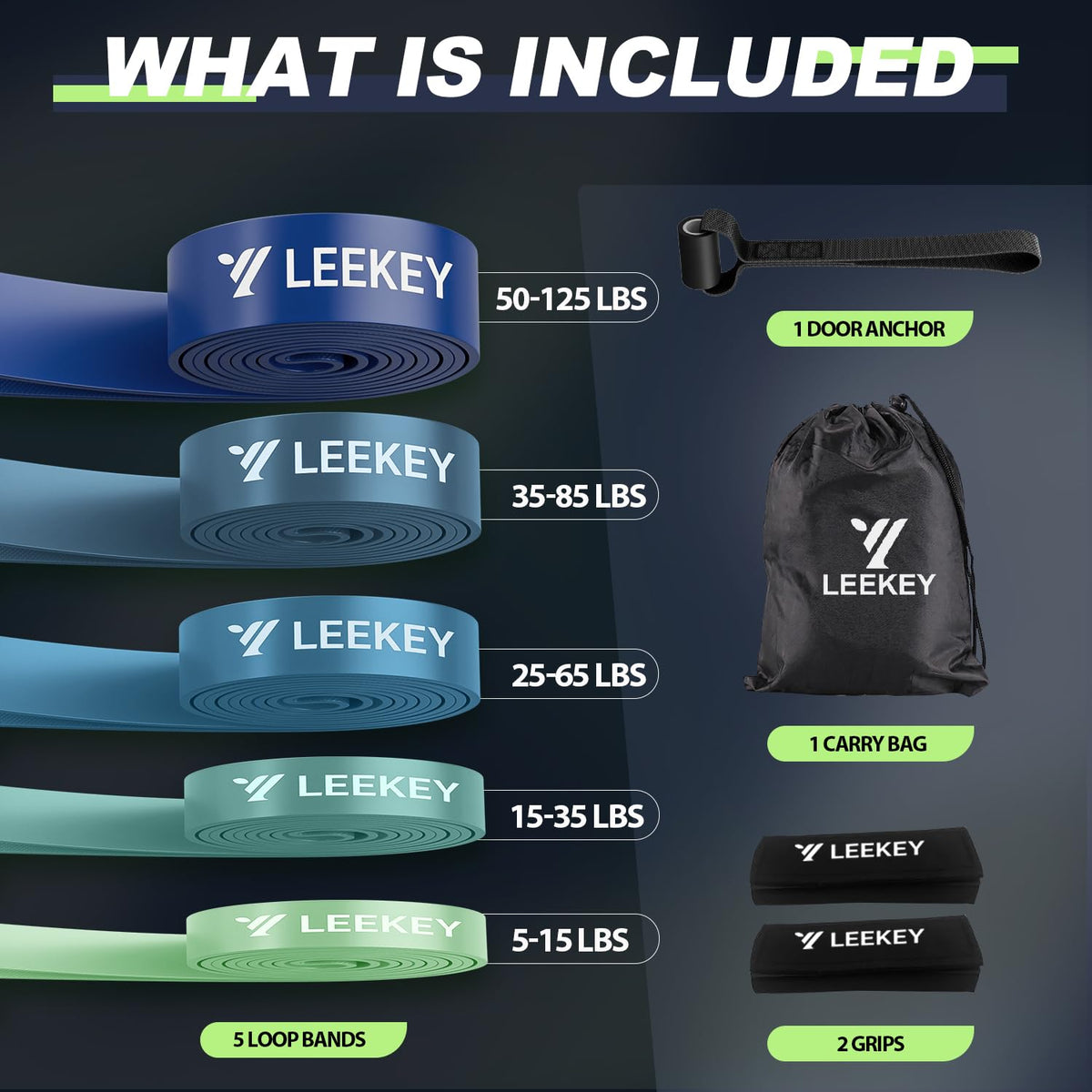 LEEKEY Resistance Bands Set for Pull Up Assistance & Exercise