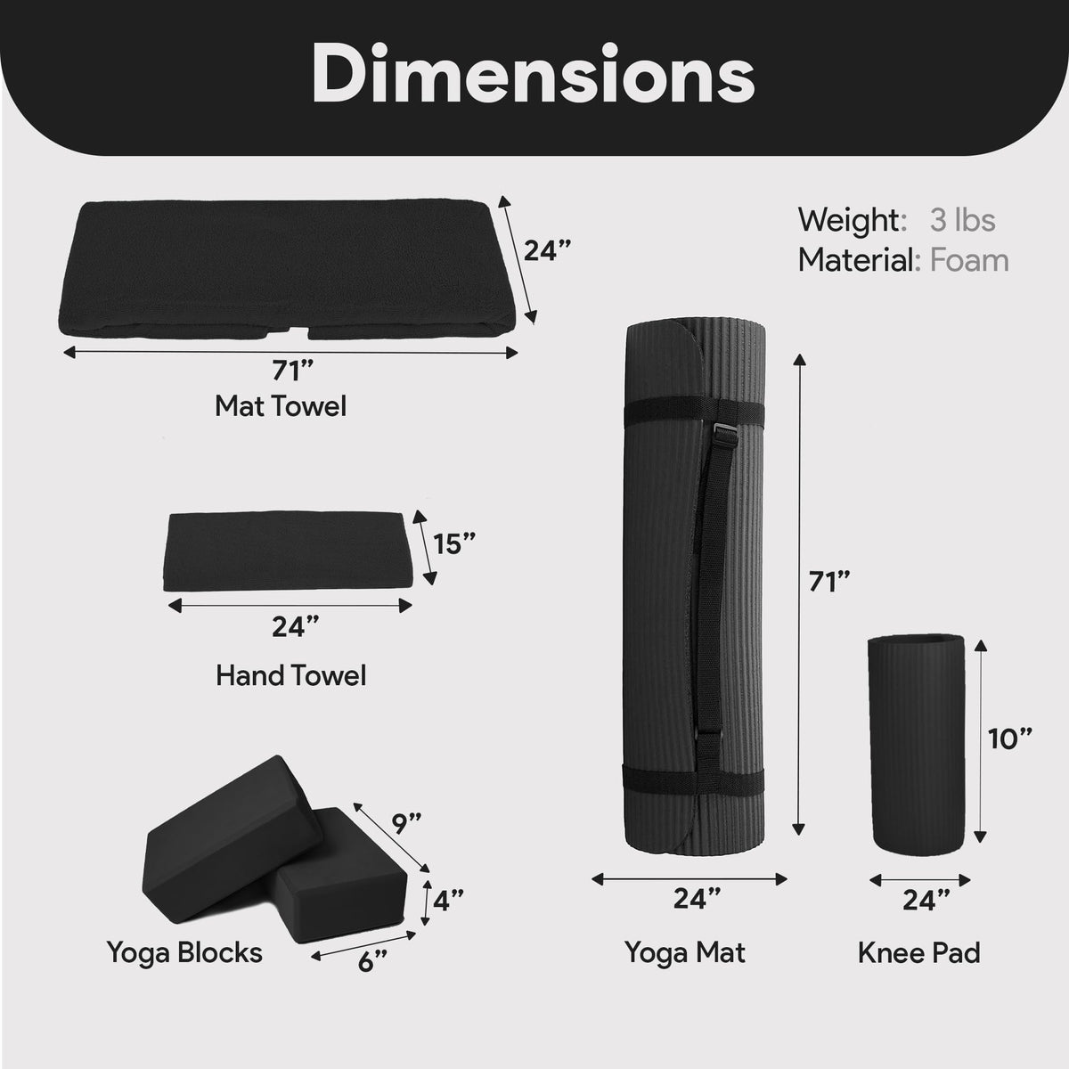 7-Piece Yoga Set with Extra Thick Mat, Blocks and Accessories for Home Workouts