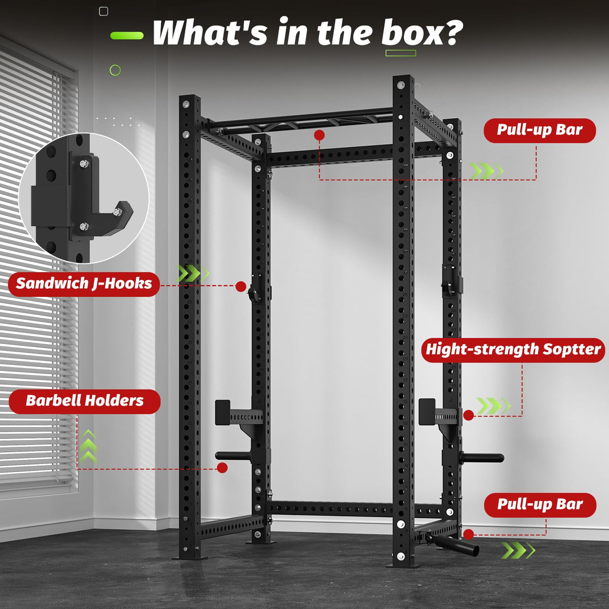 JFHID Commercial Power Cage, Multi-Function Power Rack