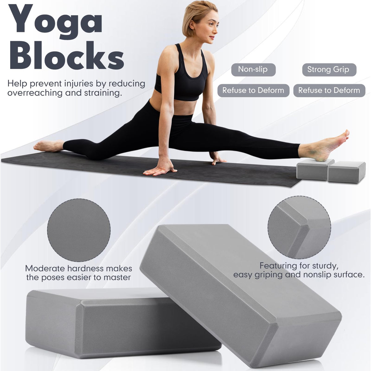 14-Piece Yoga Kit with Blocks, Strap, Bands and Massage Ball for Home Workouts