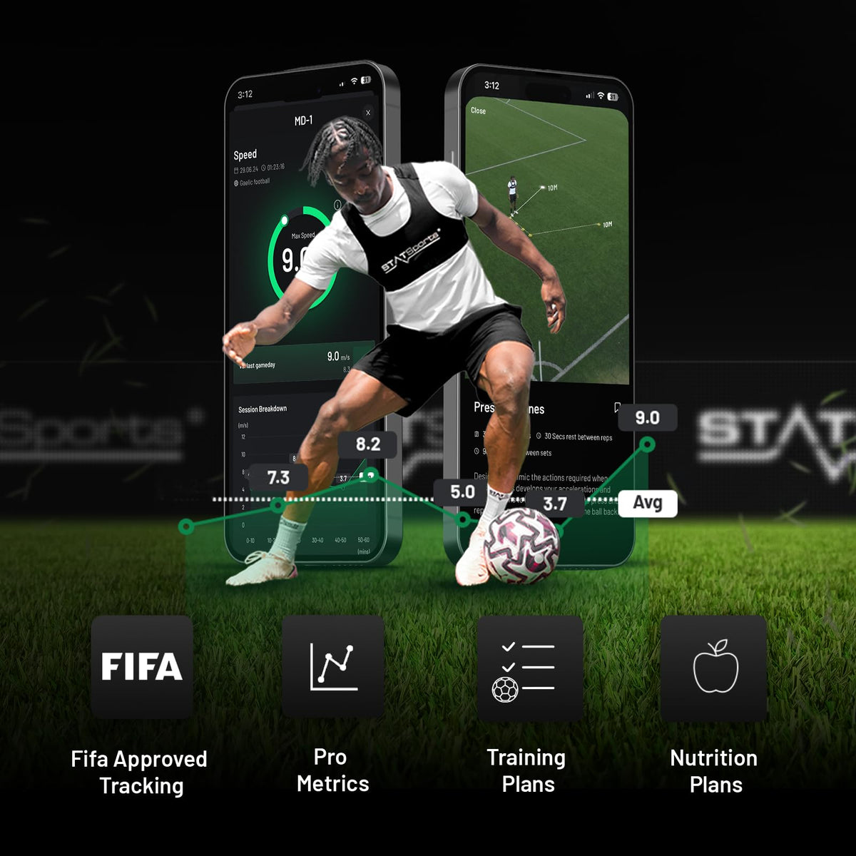 STATSports Academy GPS Soccer Tracker Vest – 24 Key Metrics