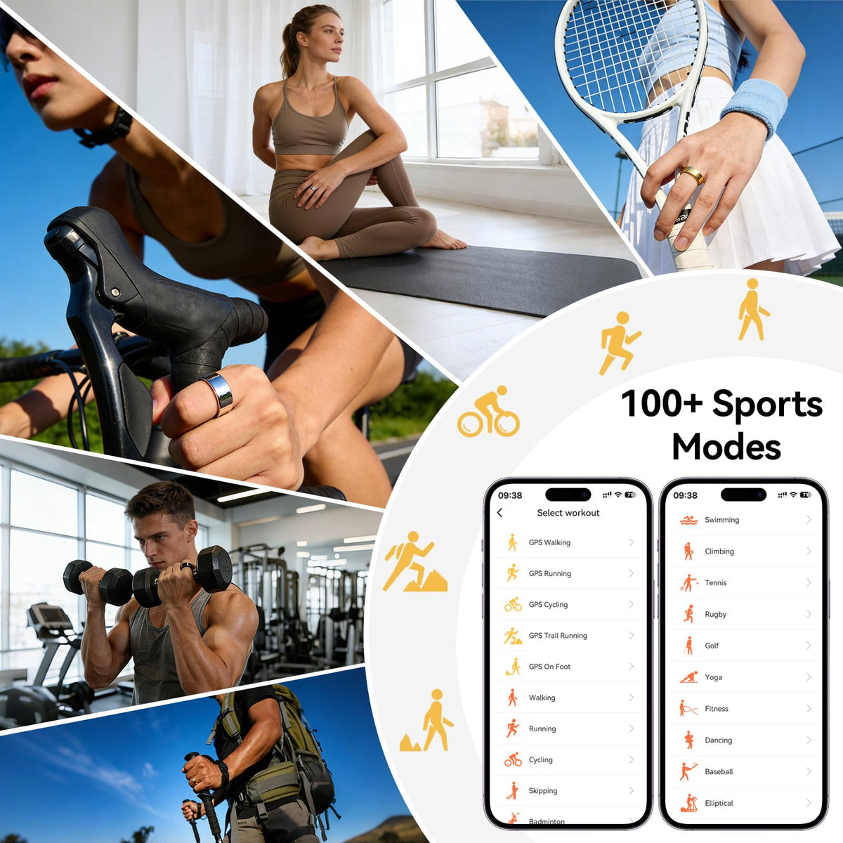 Smart Ring Fitness Tracker with Sleep Monitoring and Heart Rate Tracking