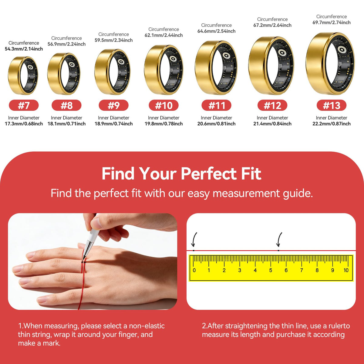 Smart Ring Fitness Tracker with Sleep Monitoring and Heart Rate Tracking
