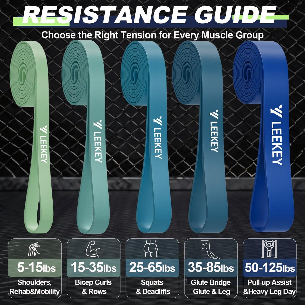 LEEKEY Resistance Bands Set for Pull Up Assistance & Exercise