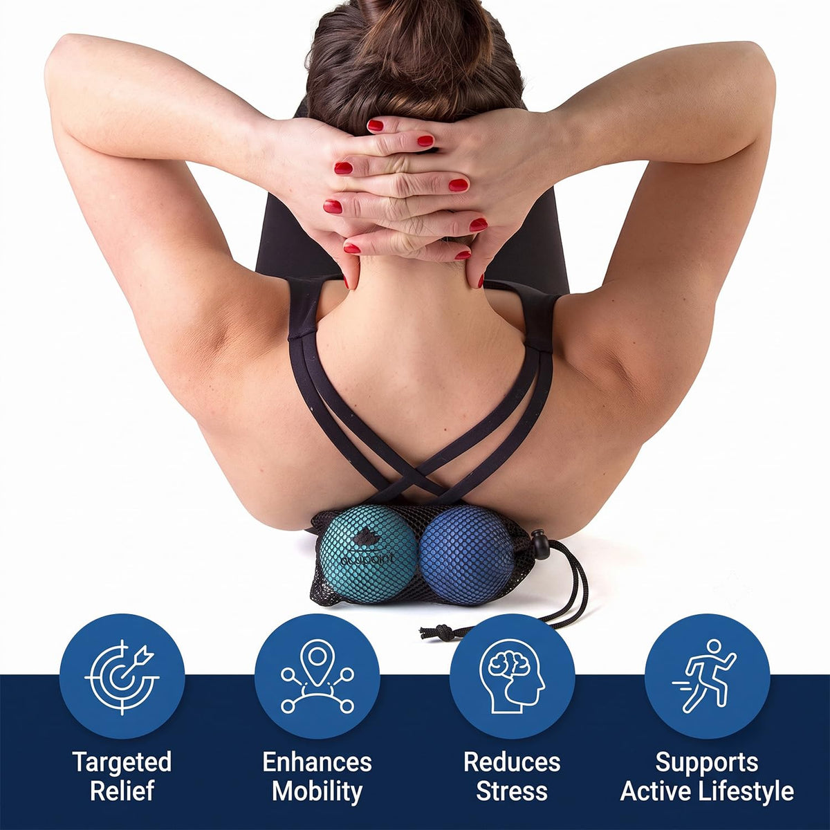 Lacrosse Massage Ball Set for Deep Tissue and Trigger Point Therapy