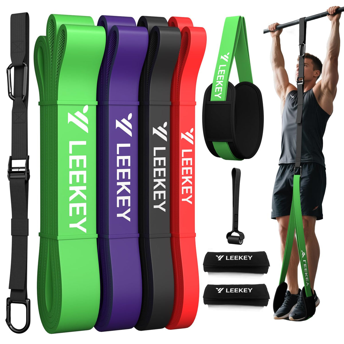 LEEKEY Resistance Bands Set for Pull Up Assistance & Exercise
