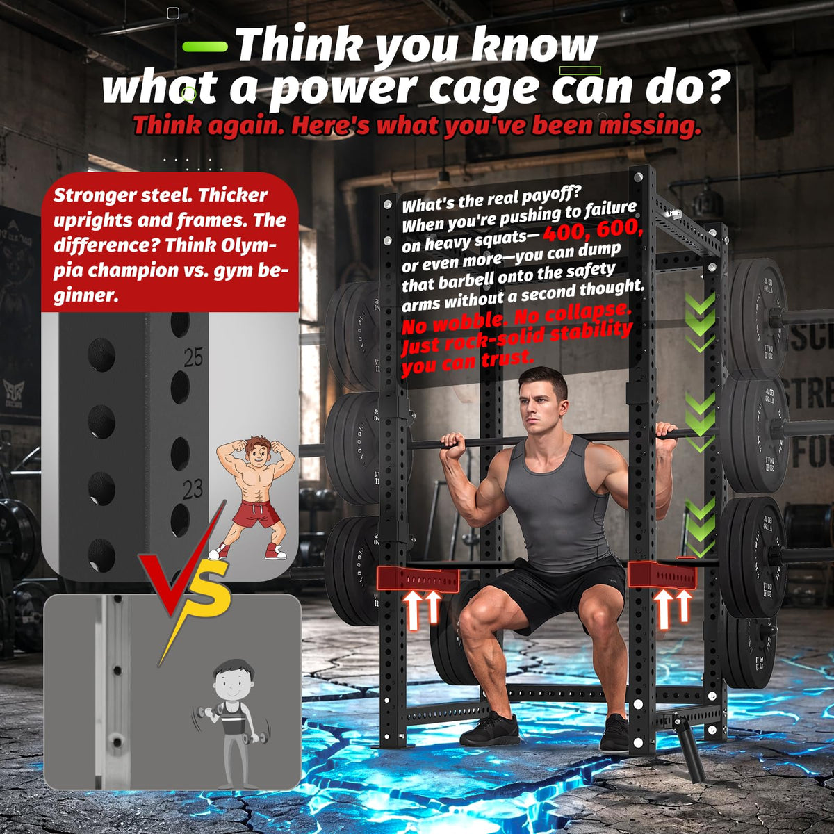 JFHID Commercial Power Cage, Multi-Function Power Rack