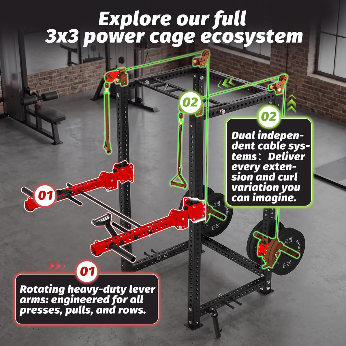 JFHID Commercial Power Cage, Multi-Function Power Rack