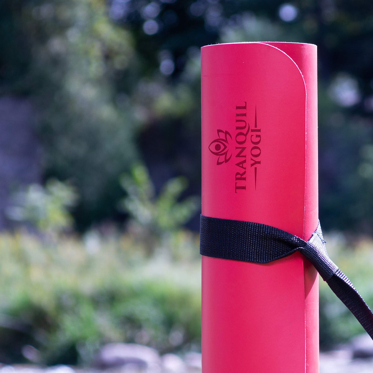 Natural Yoga Mat with Carry Strap for Fitness and Exercise
