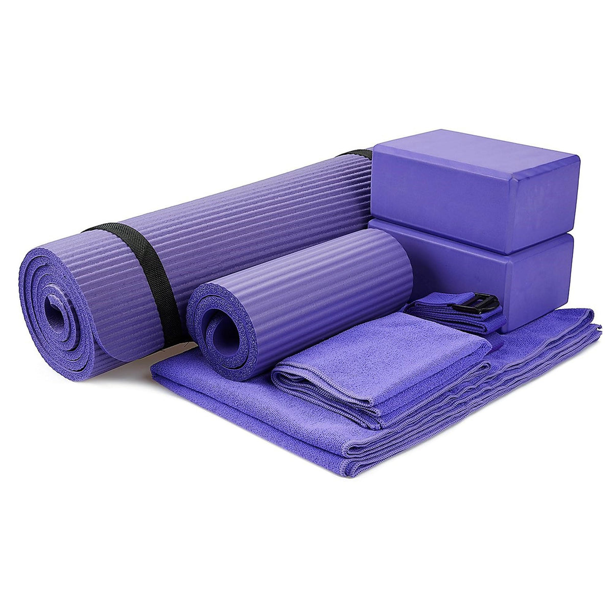 7-Piece Yoga Set with Extra Thick Mat, Blocks and Accessories for Home Workouts