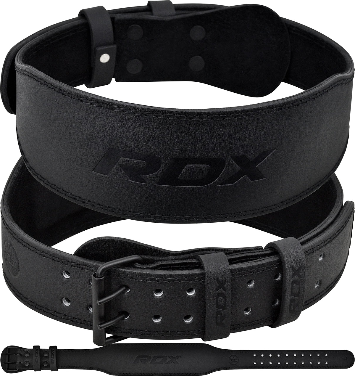 Leather Weightlifting Belt with Lumbar Support for Strength Training